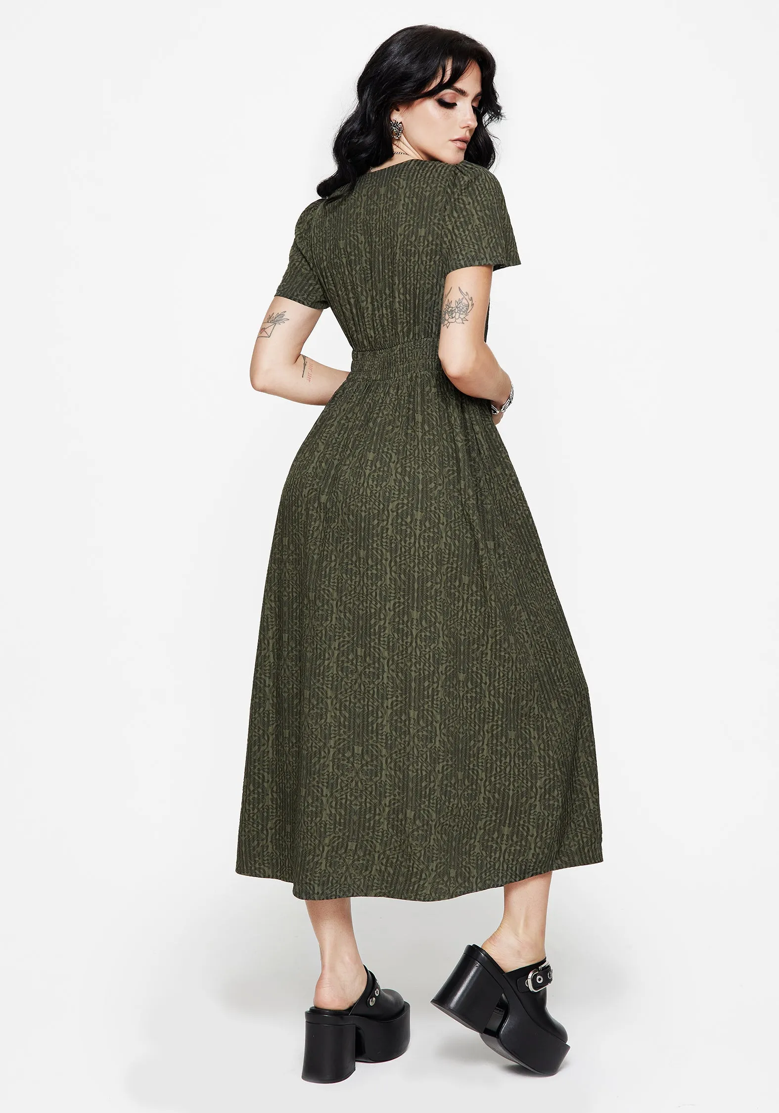 Timeless Fit Plus Fit Francesca Dragon Printed Wrap Over Midaxi Dress