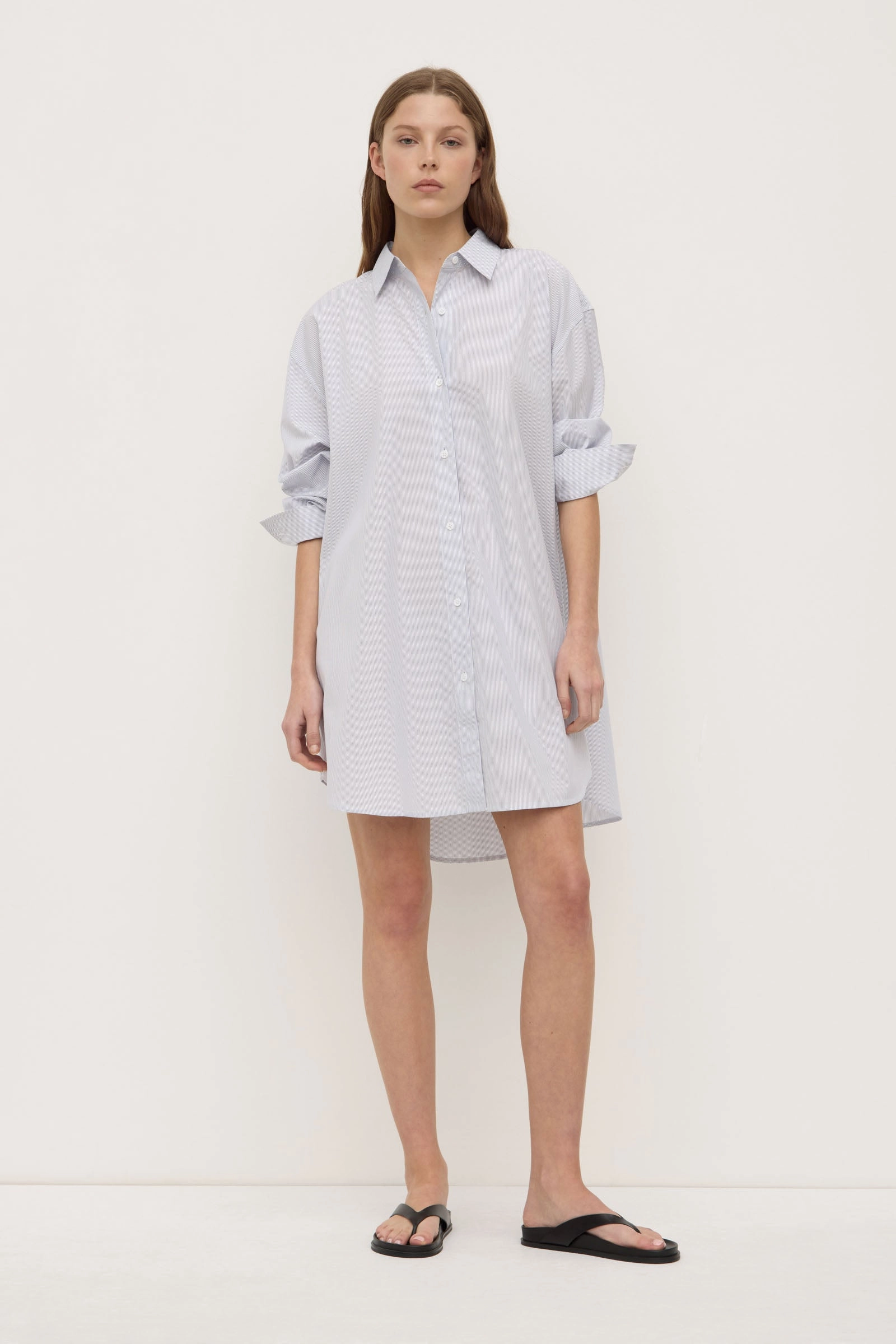 Modern Staple Soft Volume Cora Stripe Shirt Dress