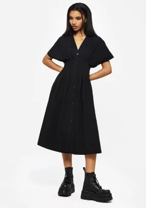 Finis Cotton Button Up Midi Shirt Dress Contemporary Style