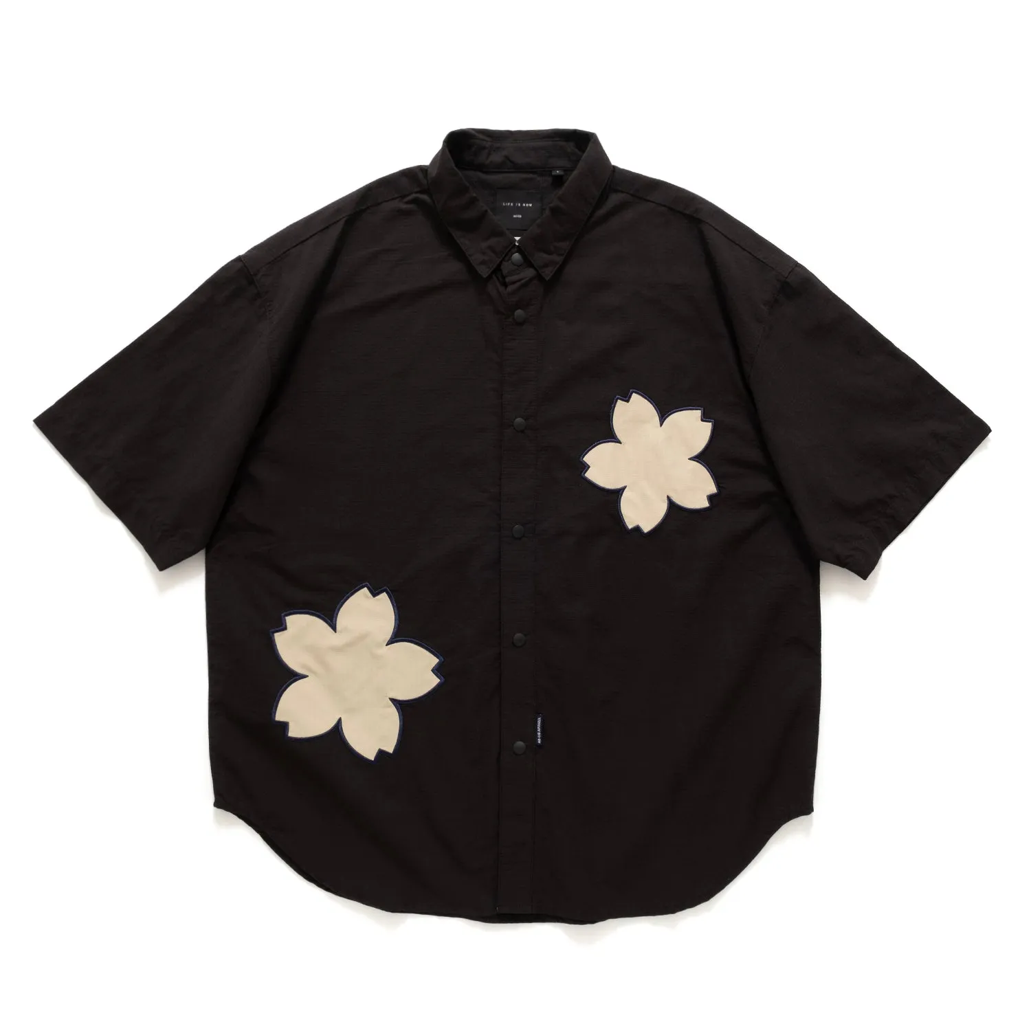 (ST380) Sakura Patch Short Sleeve Shirt Sporty Look