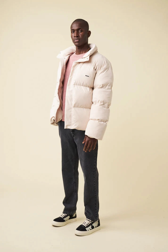 bound Arctic Padded Puffer Coat - Ecru Reversible Dual Layer