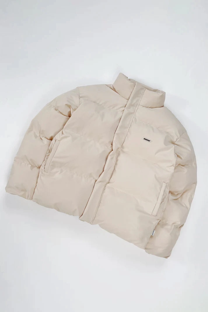 bound Arctic Padded Puffer Coat - Ecru Sleek Utility Multi Purpose Loops