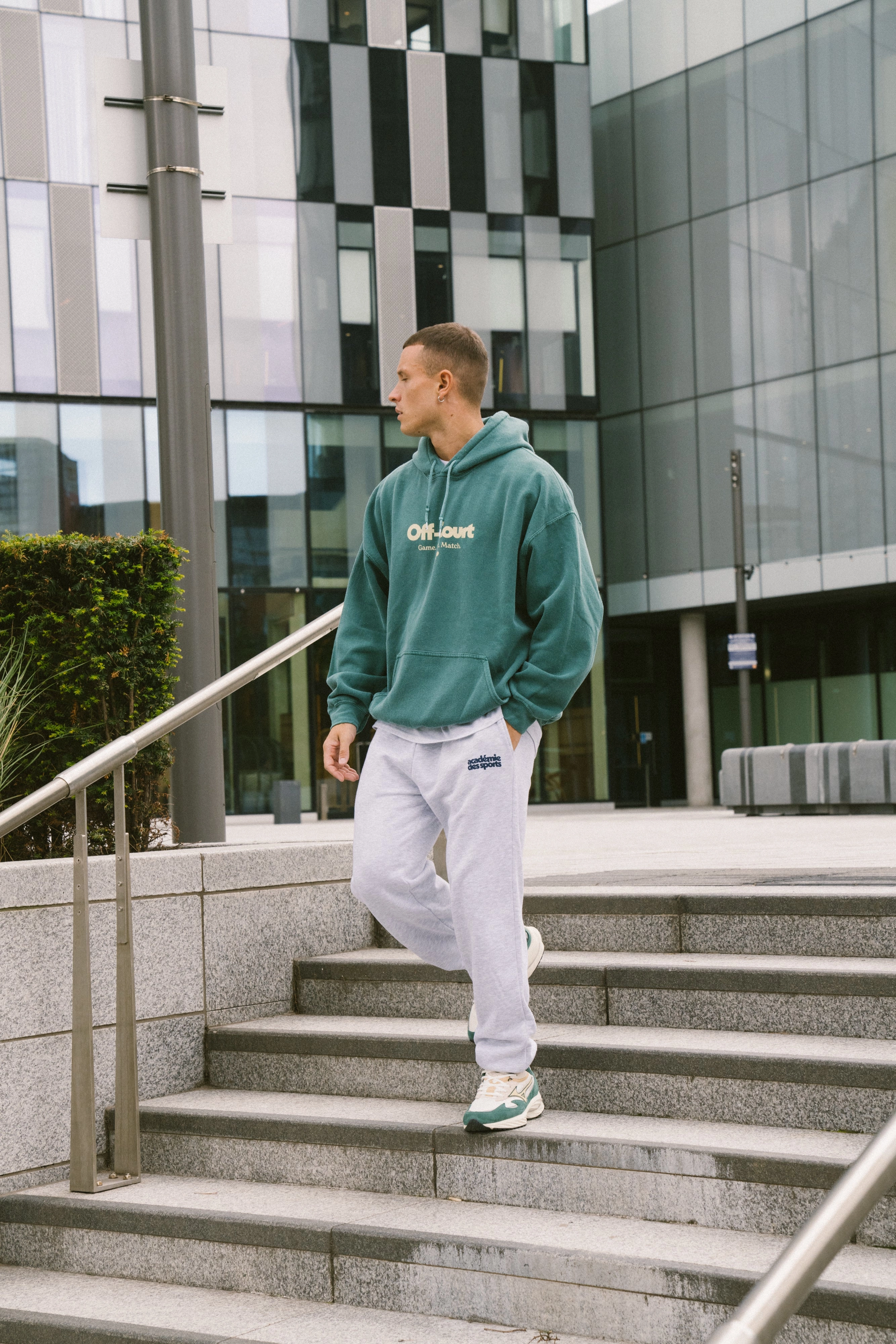 Vice 84 'Off-Court GSM' Vintage Washed Hoodie - Forest bus ride Performance Fabric