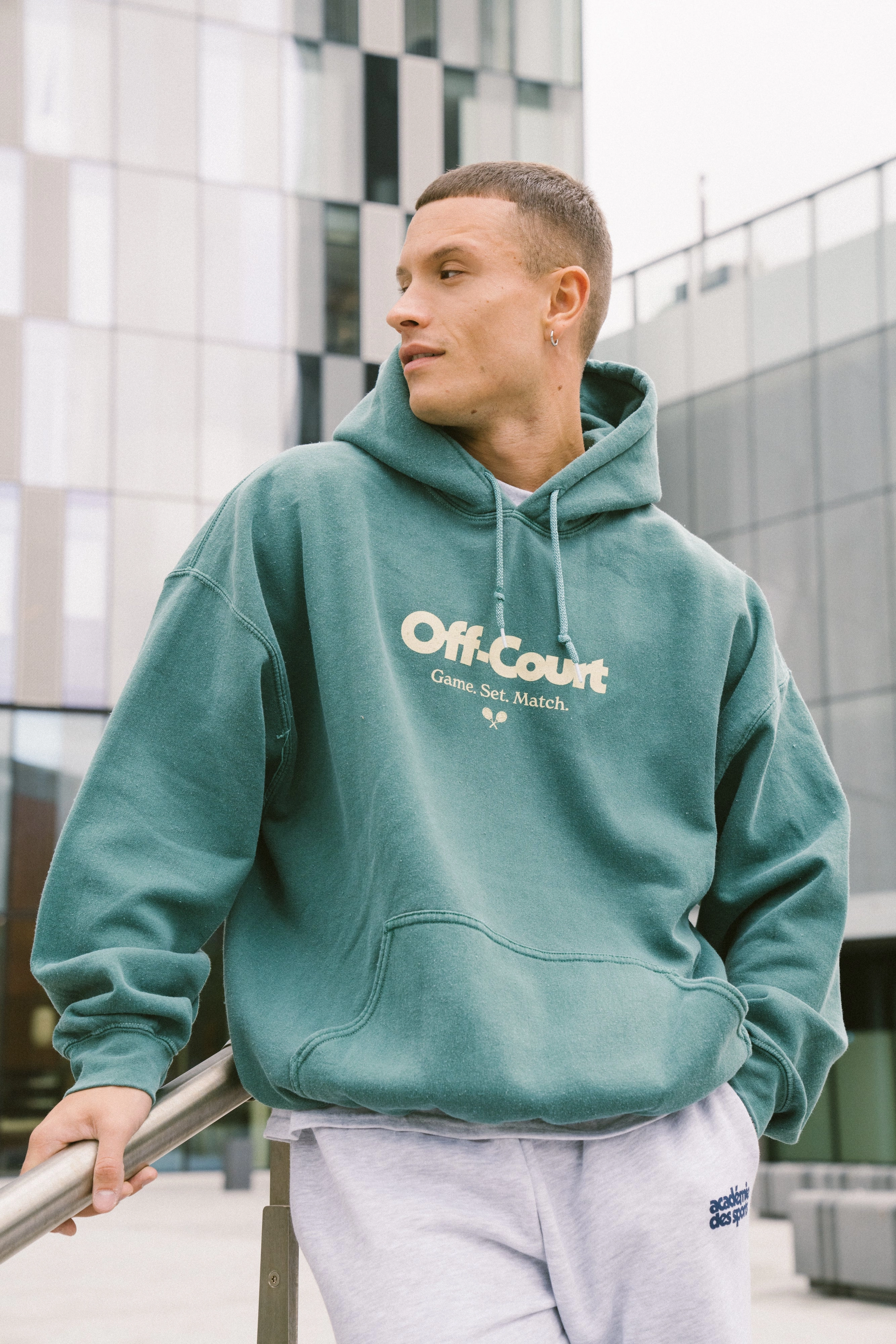 Vice 84 'Off-Court GSM' Vintage Washed Hoodie - Forest Cougar like Modern Streetwear