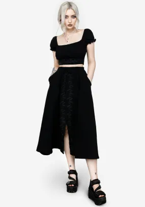 Vine Textured Midi Skirt Outfit Details