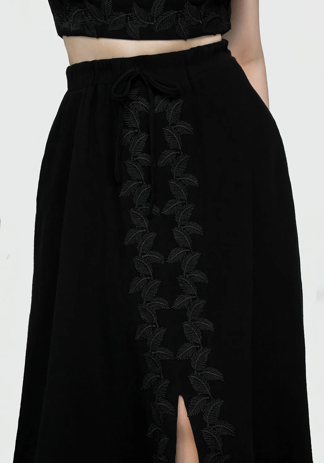 Cultural Heritage Vine Textured Midi Skirt