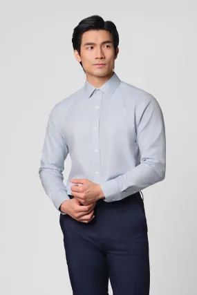 Smooth Cotton Blend Spring Collection ??Frozen in Tones?? Waterless Dye Dress Shirt | Glacier Grid 22815N