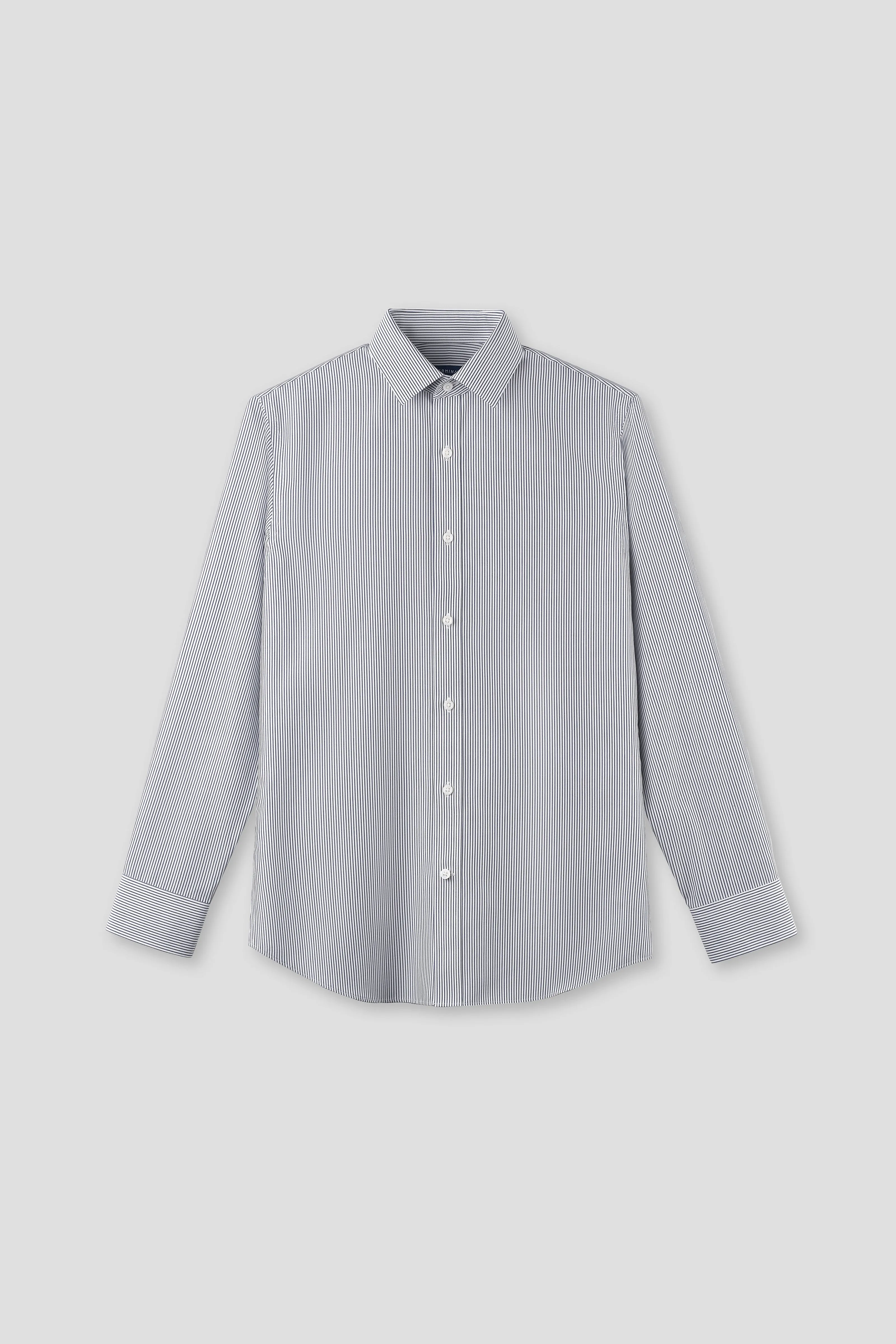 vacation wear Bold Print ??Frozen in Tones?? Waterless Dye Dress Shirt | Iceberg Stripe 22796N