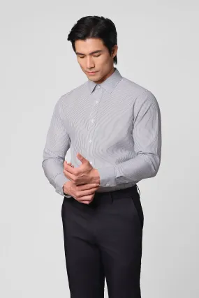 ??Frozen in Tones?? Waterless Dye Dress Shirt | Iceberg Stripe 22796N slim cut
