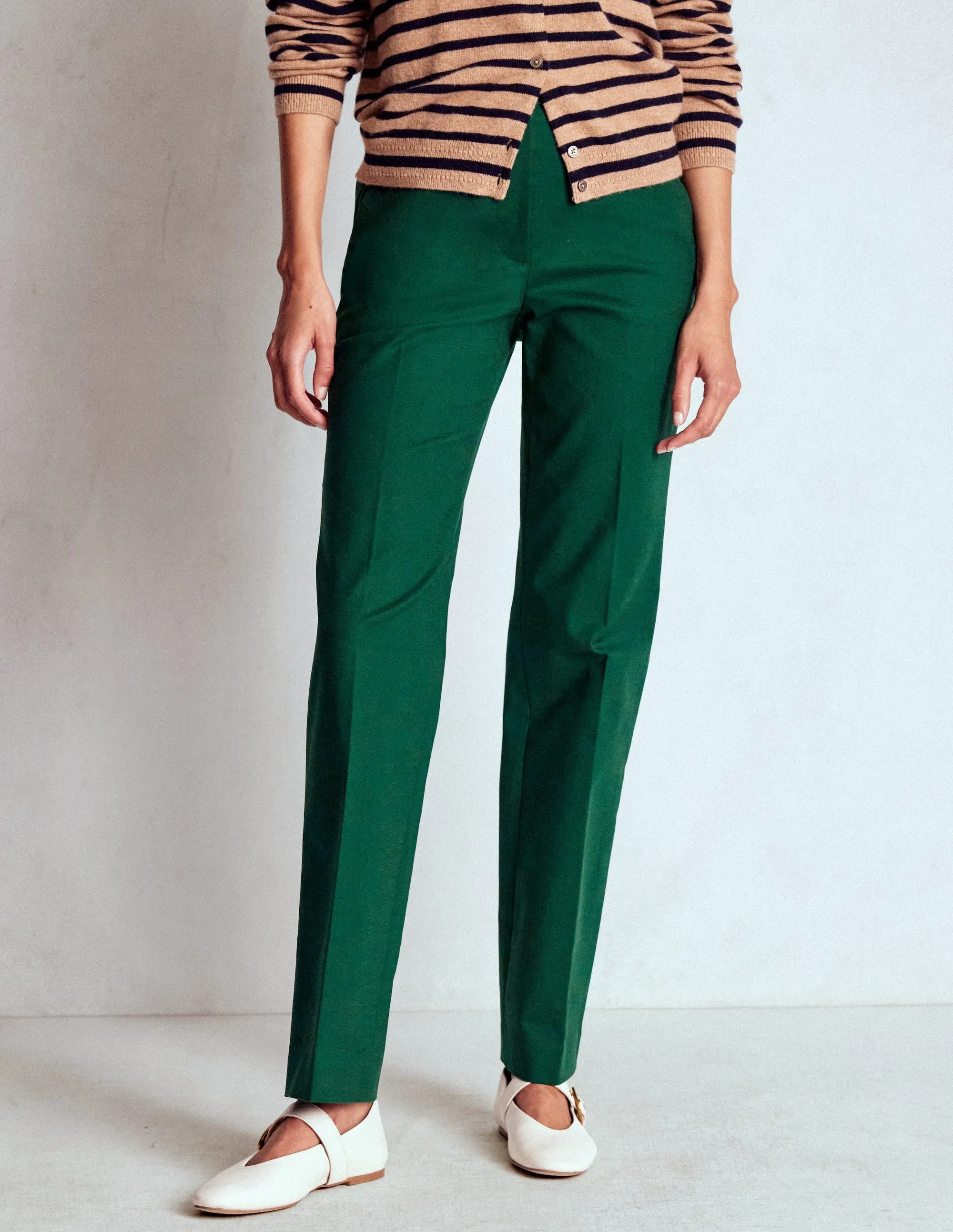 Versatile Comfort Wear Movement Ease Full Length Canonbury Trousers-Emerald Green