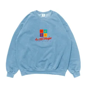 Vice 84 'Sea Shapes' Vintage Washed Sweater - Light Blue Comfy Wear