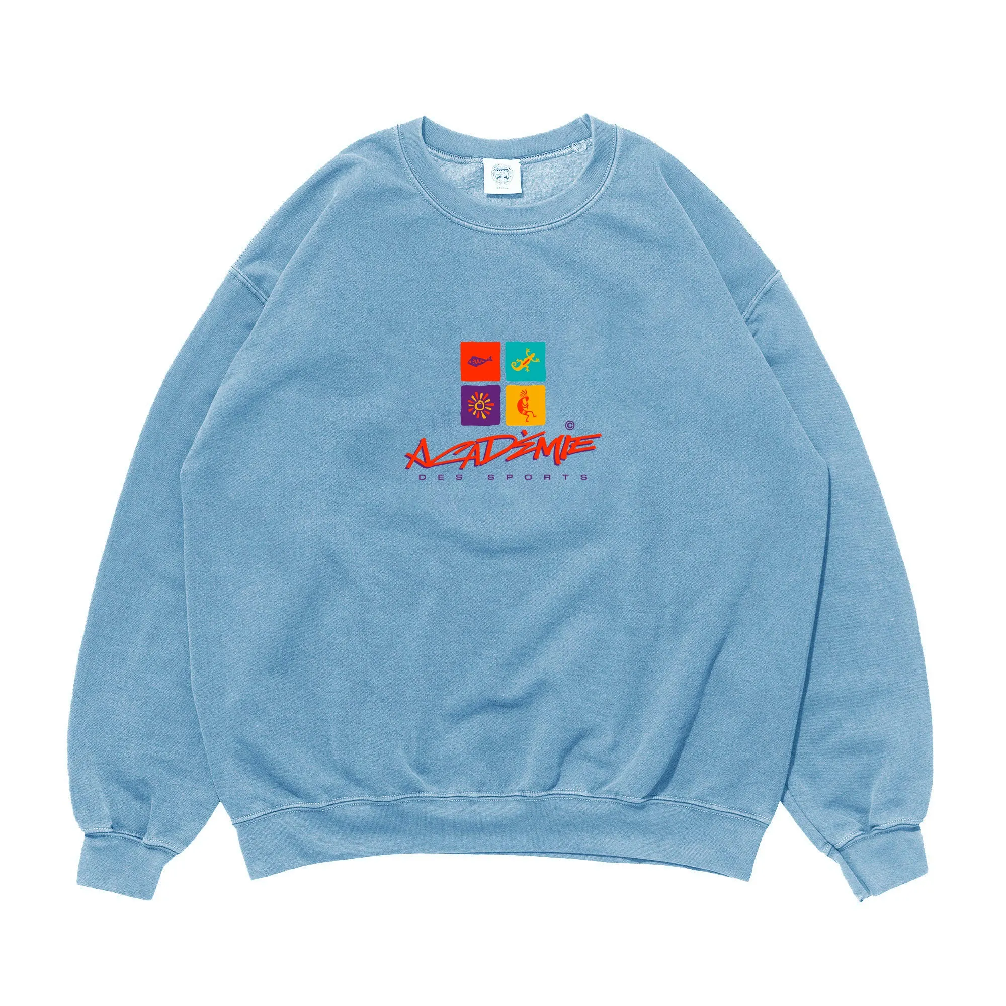 Vice 84 'Sea Shapes' Vintage Washed Sweater - Light Blue Comfy Wear