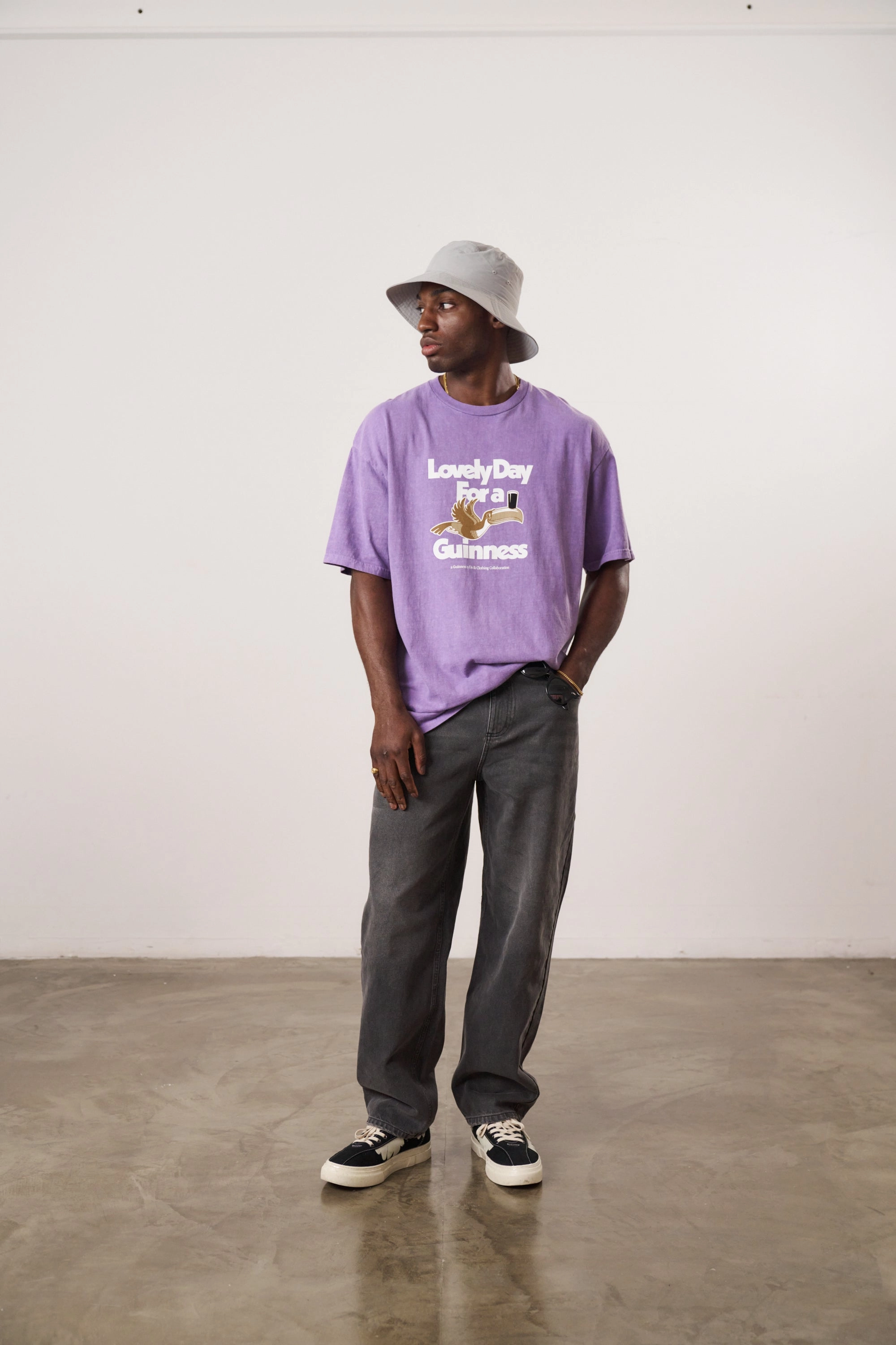 Versatile Comfort Style Casual Style Wear Guinness x UN:IK 'Lovely Day' Vintage Washed Tee - Purple