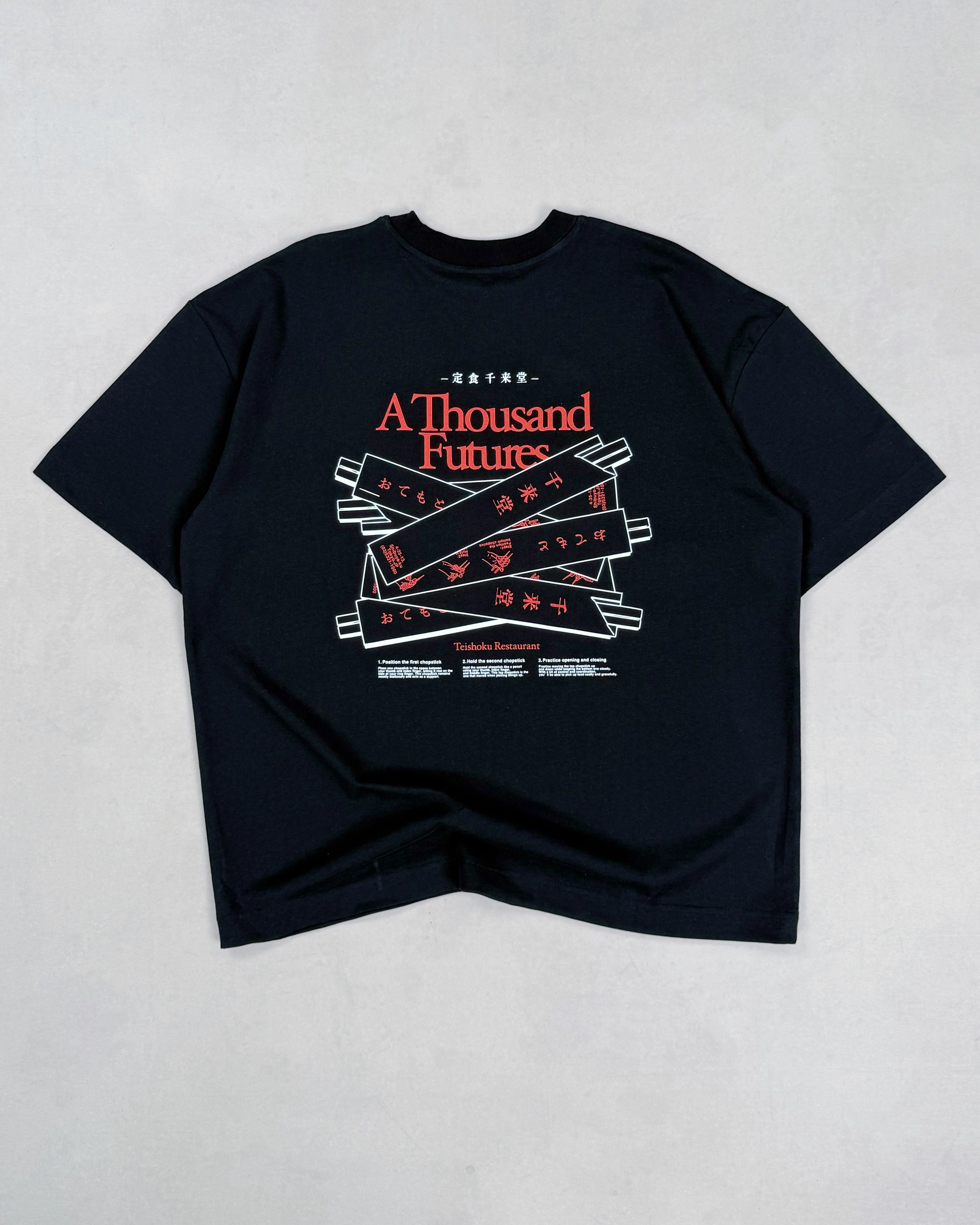 Sustainable Packaging A Thousand Futures x Yunosuke 'Chopsticks' Tee - Black