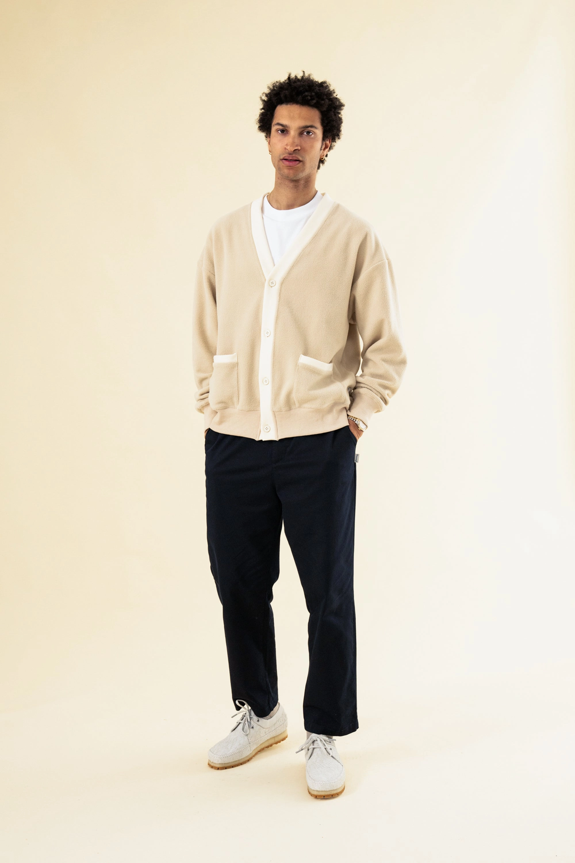 bound William Staple Cotton Trousers - Navy Anti Odor Technology