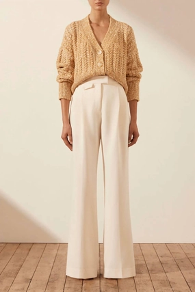 Cozy Thermal Sustainable Production Certified Siqueira Cardigan In Taffy / Cream