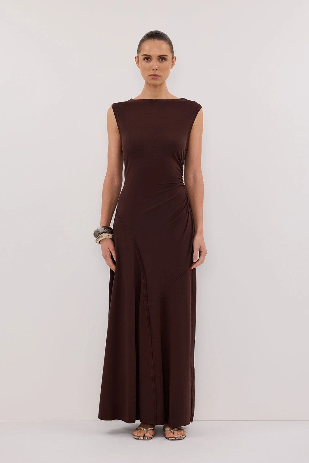HADLEY CHOC SLEEVELESS KNIT MAXI DRESS Perfect Style Wear
