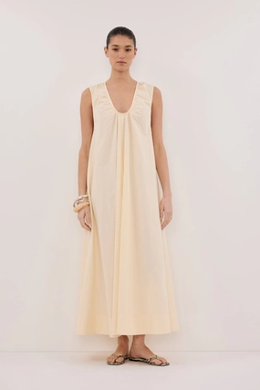 GABBY BUTTERMILK COTTON MIDI DRESS Casual event dress