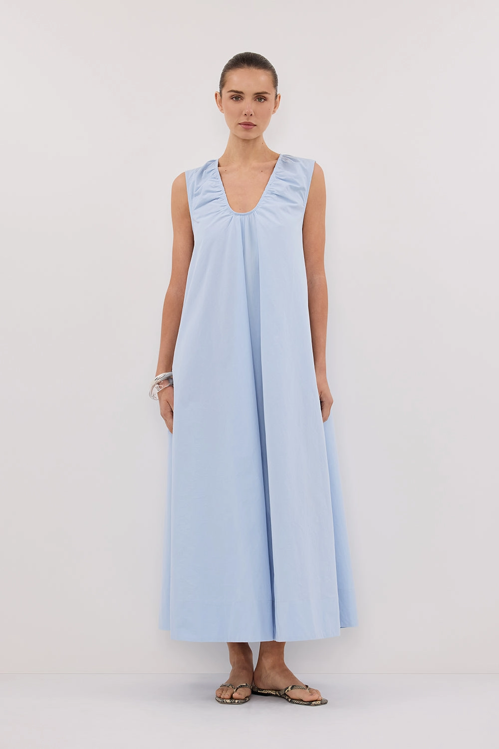 GABBY CORNFLOWER COTTON MIDI DRESS Move Free