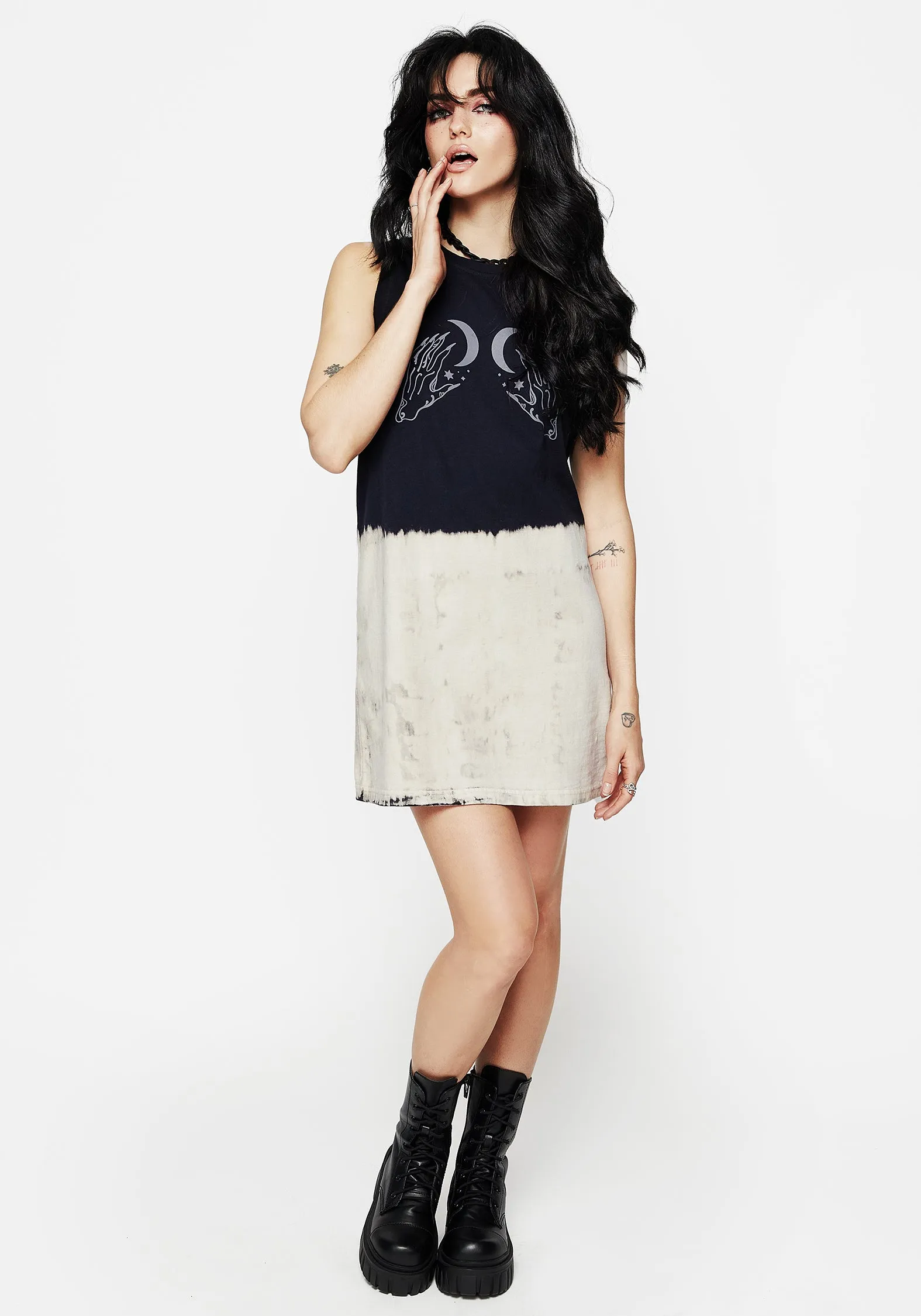 VentilatedMeshPaneling Galdor Tie Dye Longline Tank Top