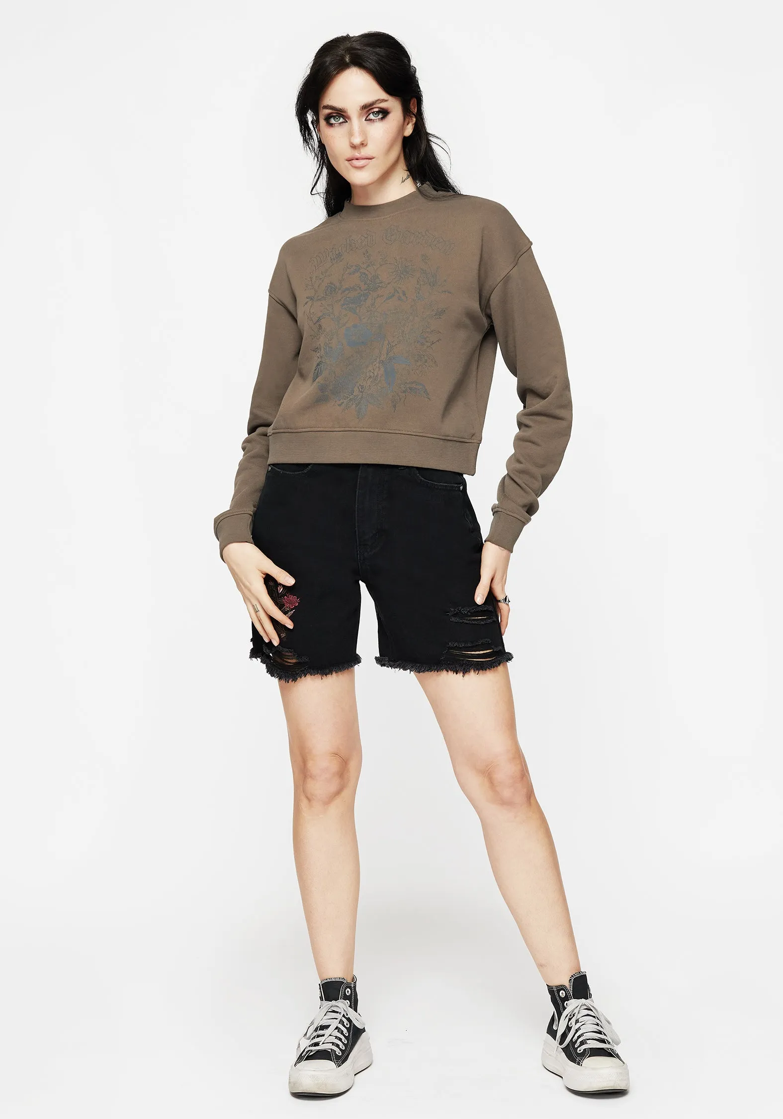 Galerina Graphic Print Cotton Sweatshirt Budget Friendly