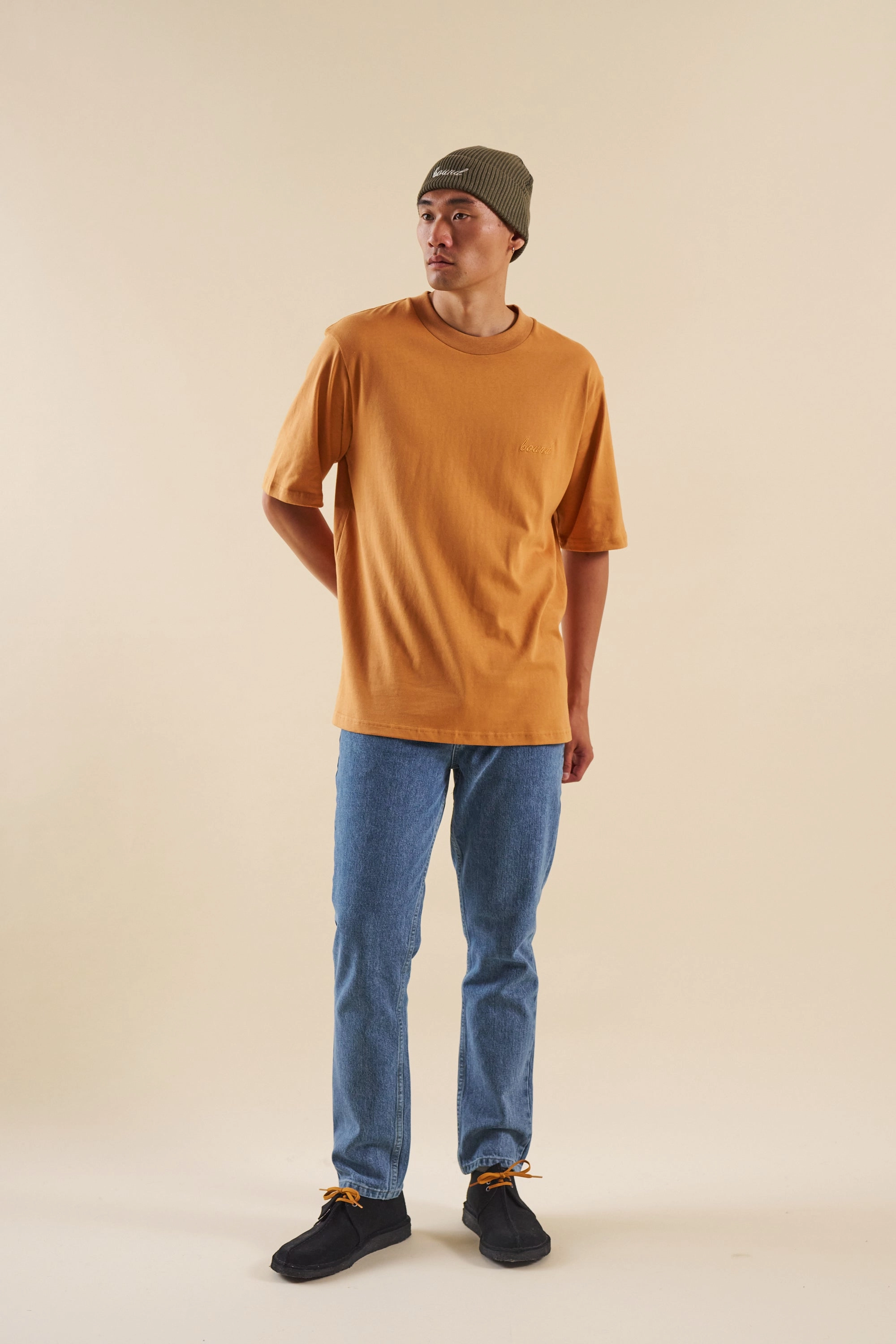 Fashion Layer bound Burnt Orange Script Tee