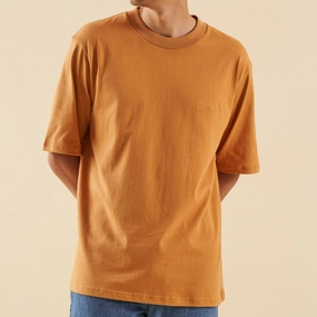 Longline Hemline Moisture Wicking Technology bound Burnt Orange Script Tee
