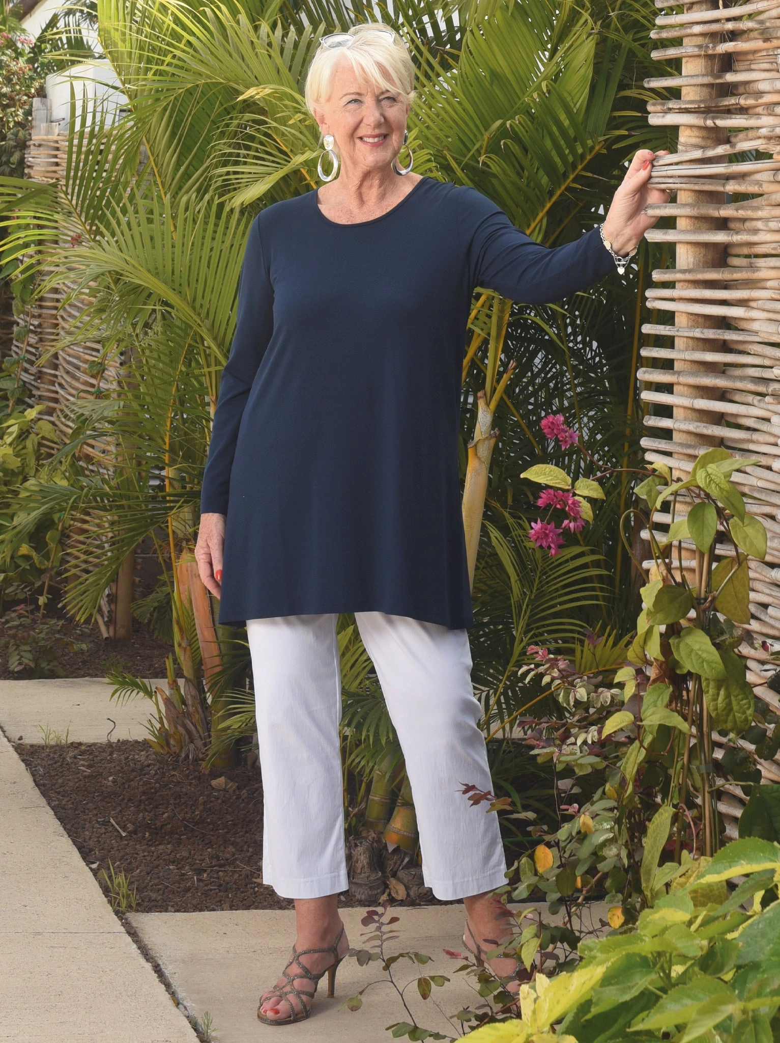 NonToxic Certification Soft Touch Feel Tessa Jersey Top - Navy