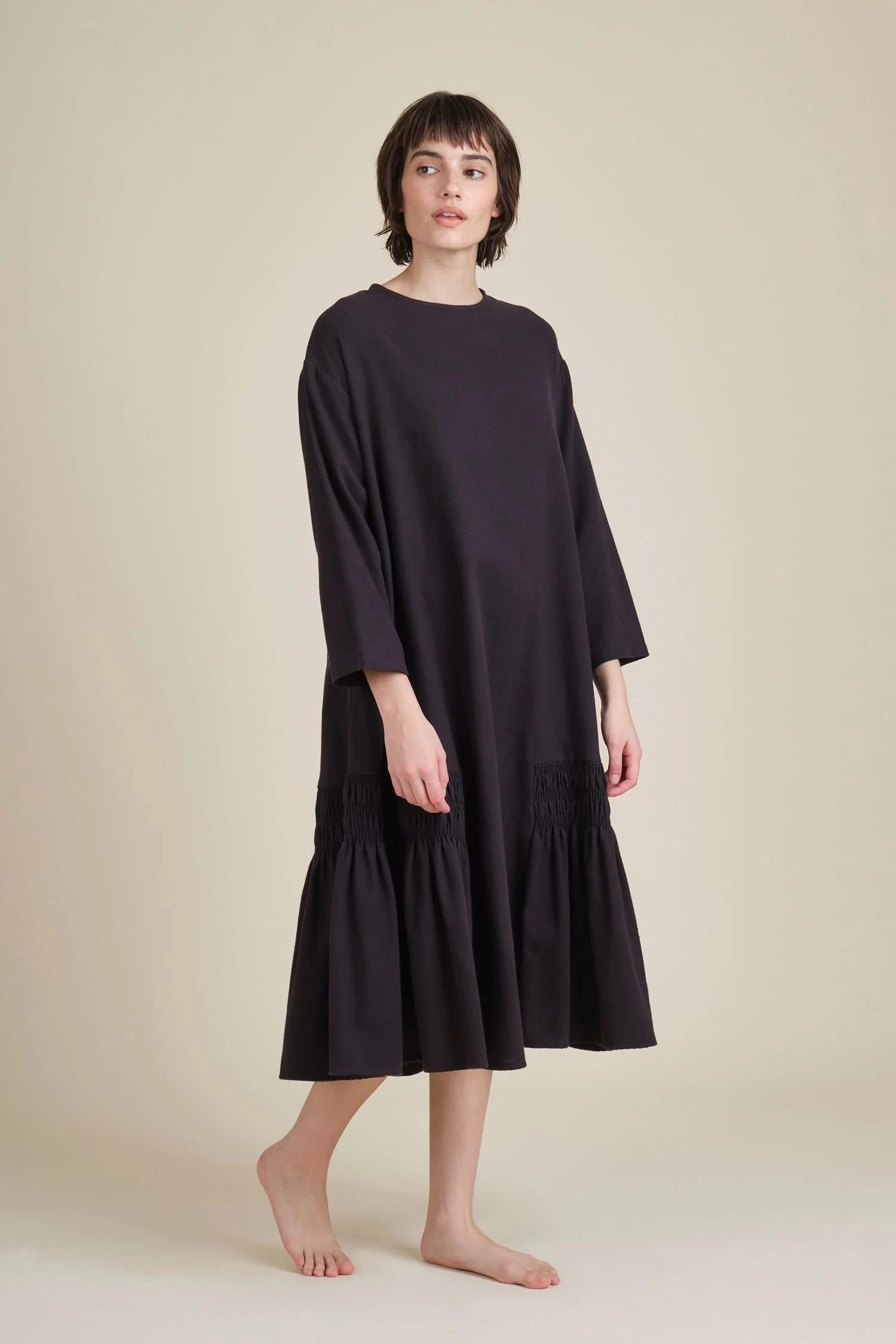 Gathered Dress Black Bright Appeal Classic wrap dress