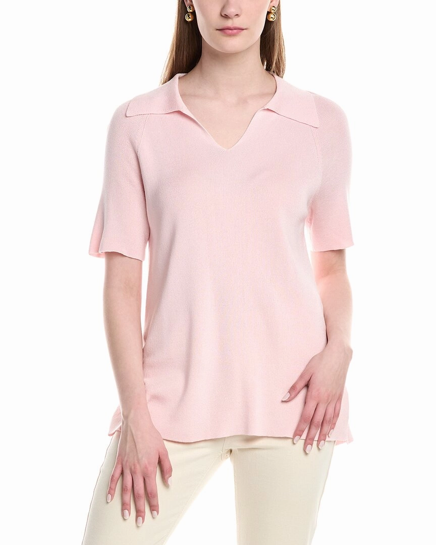 Effortless Knit Soft comfort layer Lafayette 148 New York Split Neck Polo Sweater