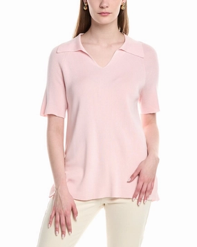 Effortless Knit Soft comfort layer Lafayette 148 New York Split Neck Polo Sweater