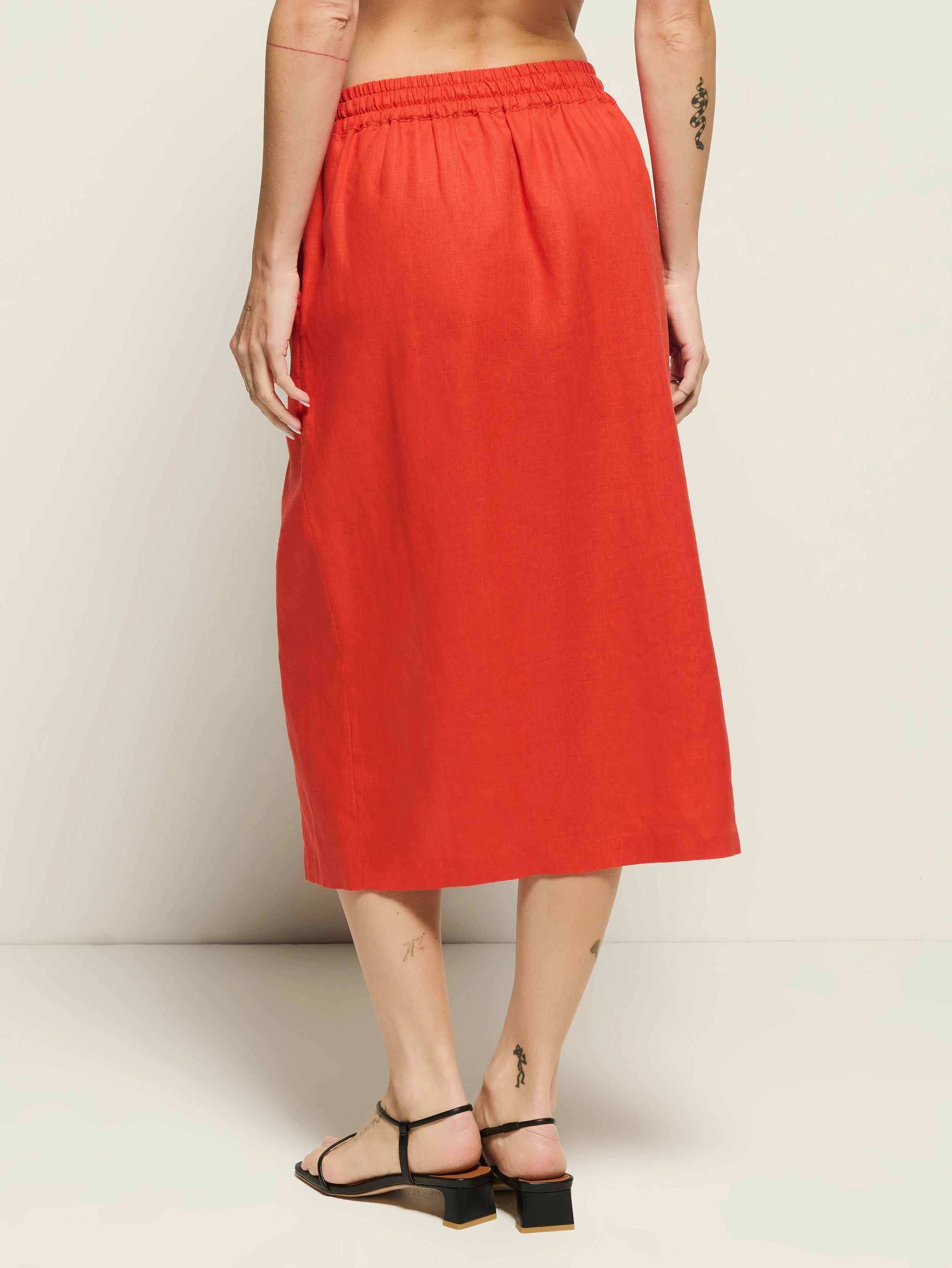 Lightweight Roll Up Hem Maisie Midi Skirt