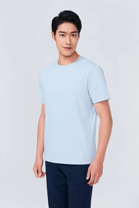 InstantCool Jersey Crew Neck T-Shirt | Light Blue BLE249 Yoga class