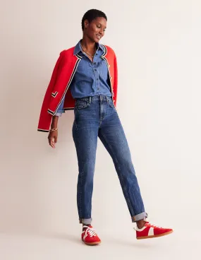 AbrasionResistant Girlfriend Jeans-Mid Vintage