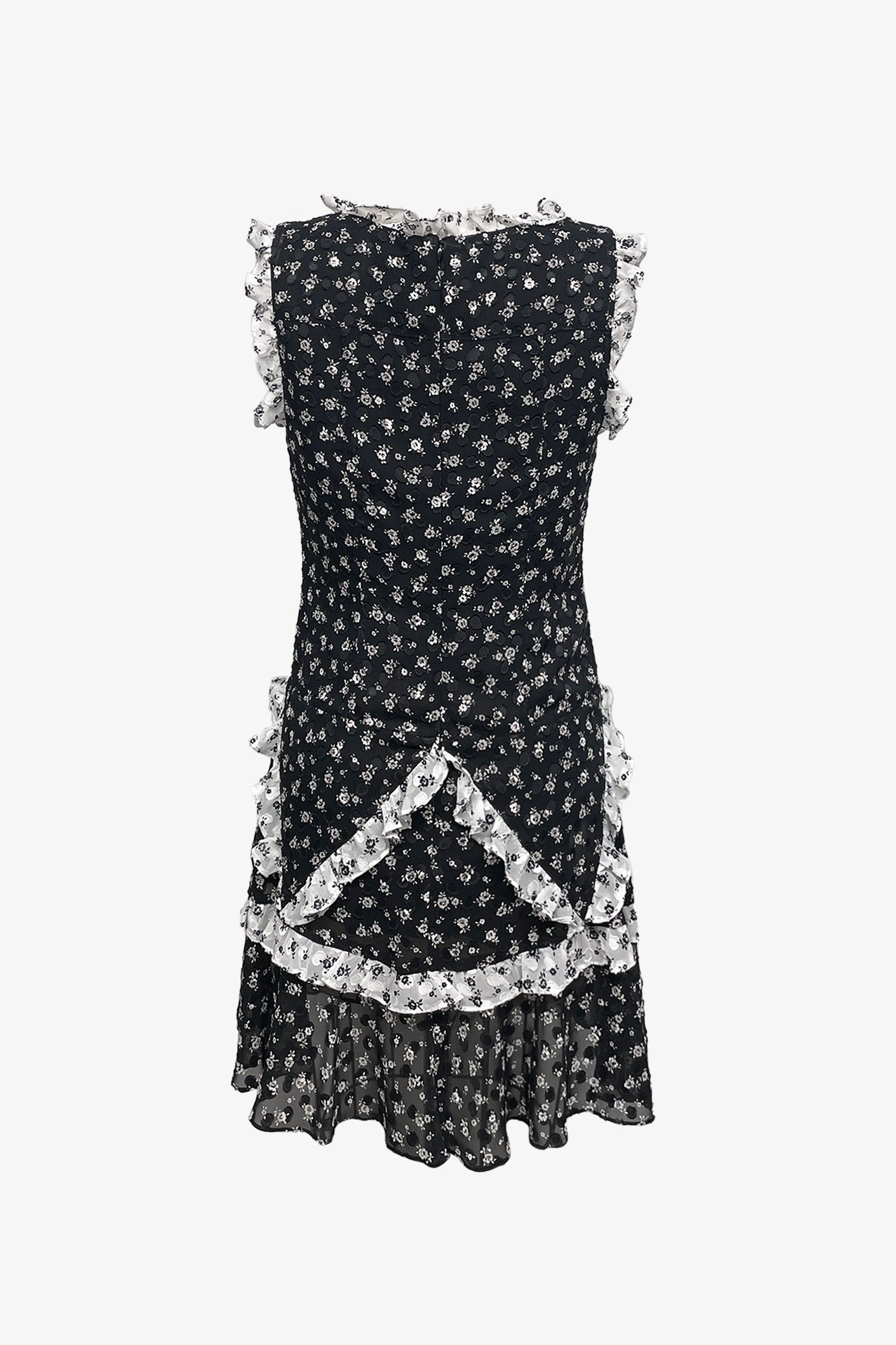 Ditsy Dot Chiffon Ruffle Dress petite size Airy Layer