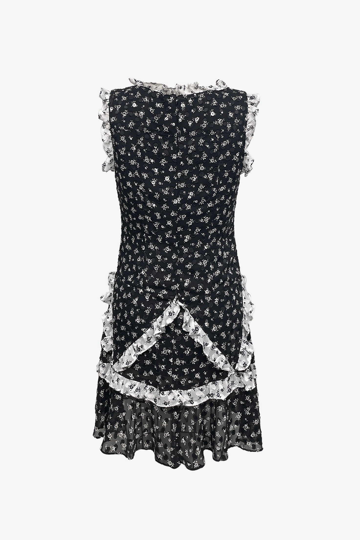 Classic wrap dress Balanced Lines Ditsy Dot Chiffon Ruffle Dress