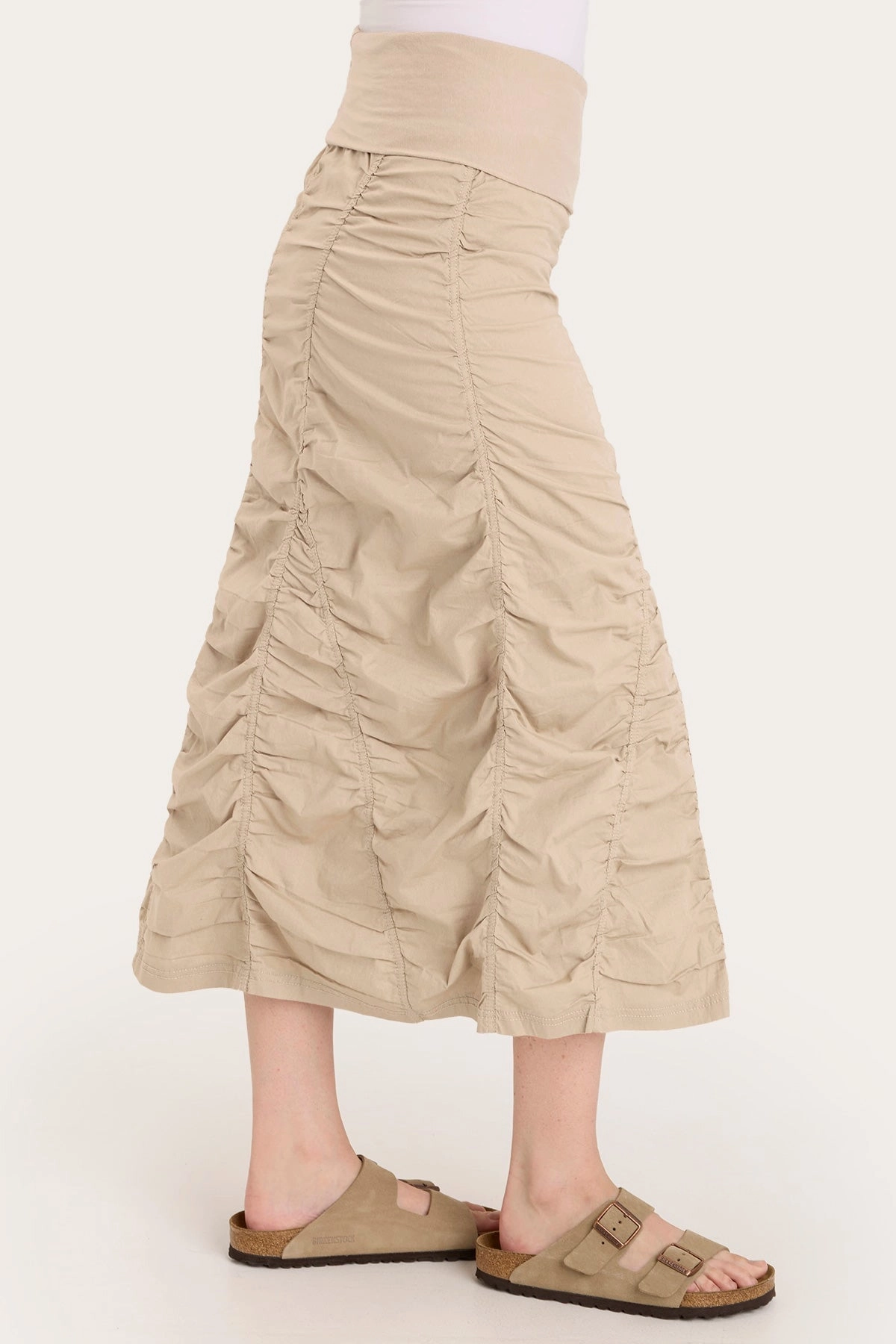 Gored Peasant Skirt Cuffed hem
