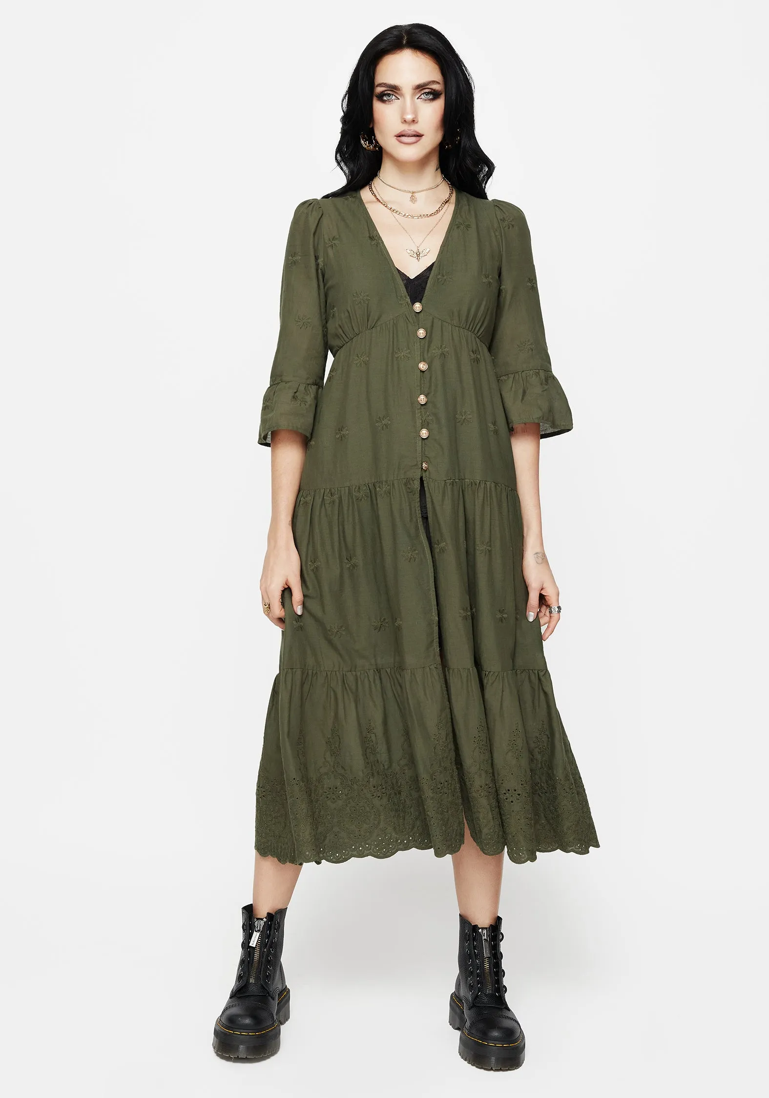Gossamer Tiered Overdress - Green Cozy Cut