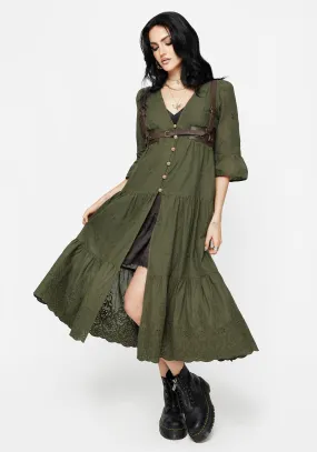 Weekend Edge Gossamer Tiered Overdress - Green