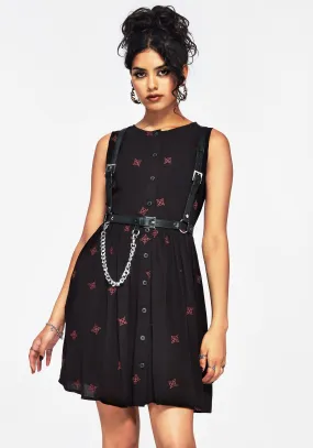 Sublime Witches Knot Embroidered Mini Dress Feminine Look