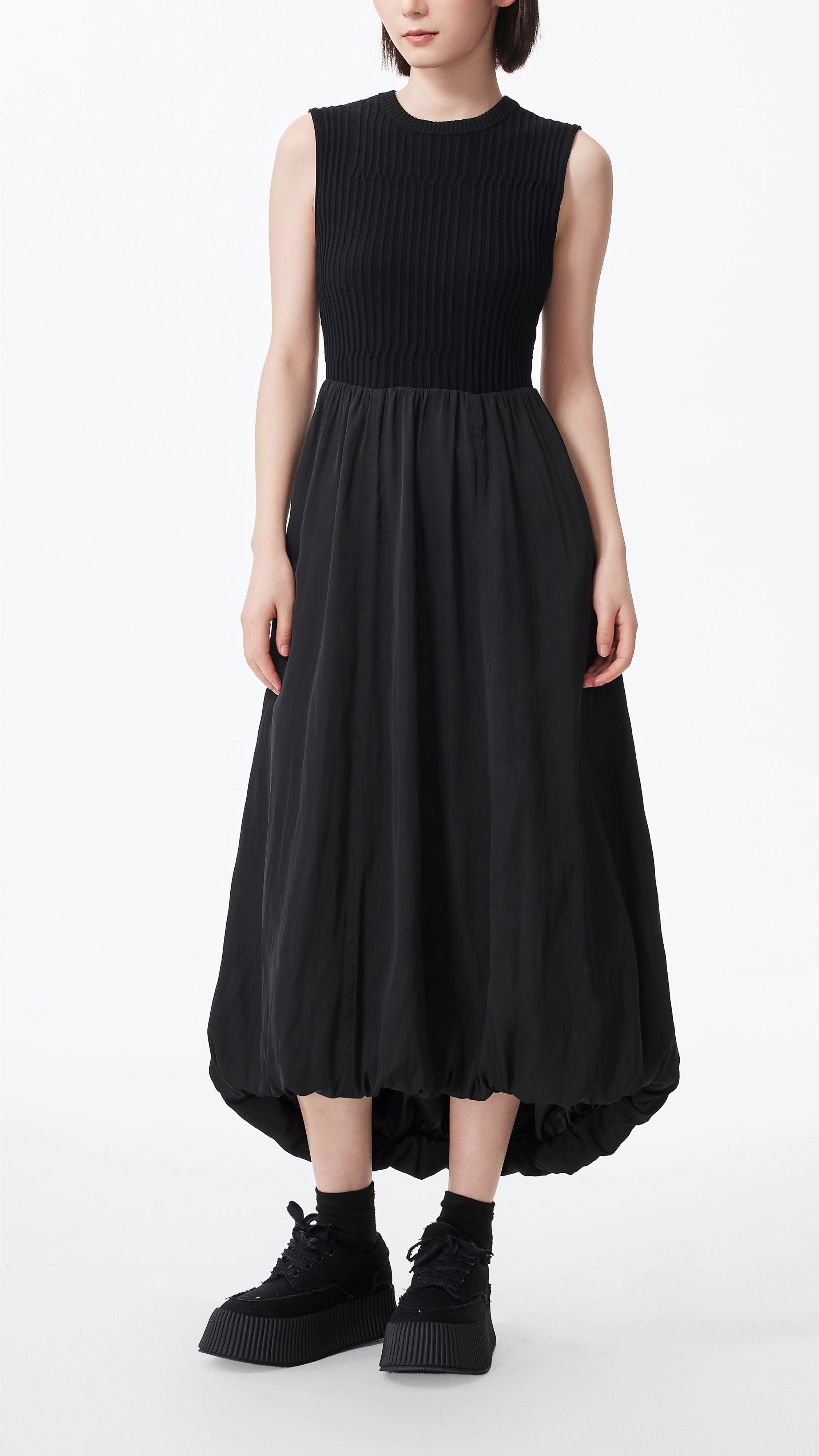 Balloon Shape Dress Smooth Motion Coastal Soft