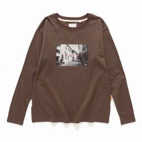 (TP1502) Graphic Long Sleeve Tee Loose fitting comfort TaglessCollar