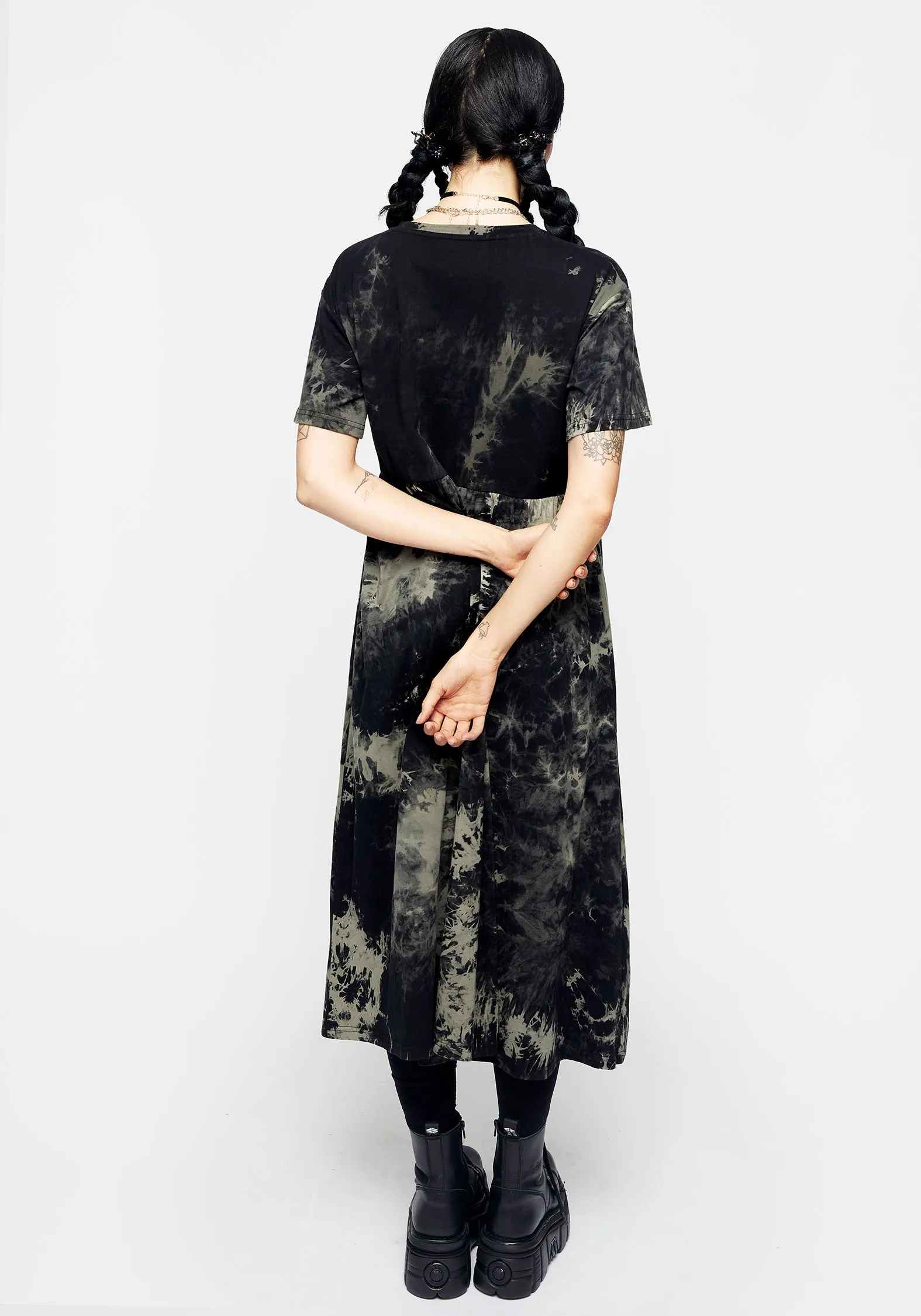 Grievance Tie Dye Midi Dress Relax Flex Calm Silhouette