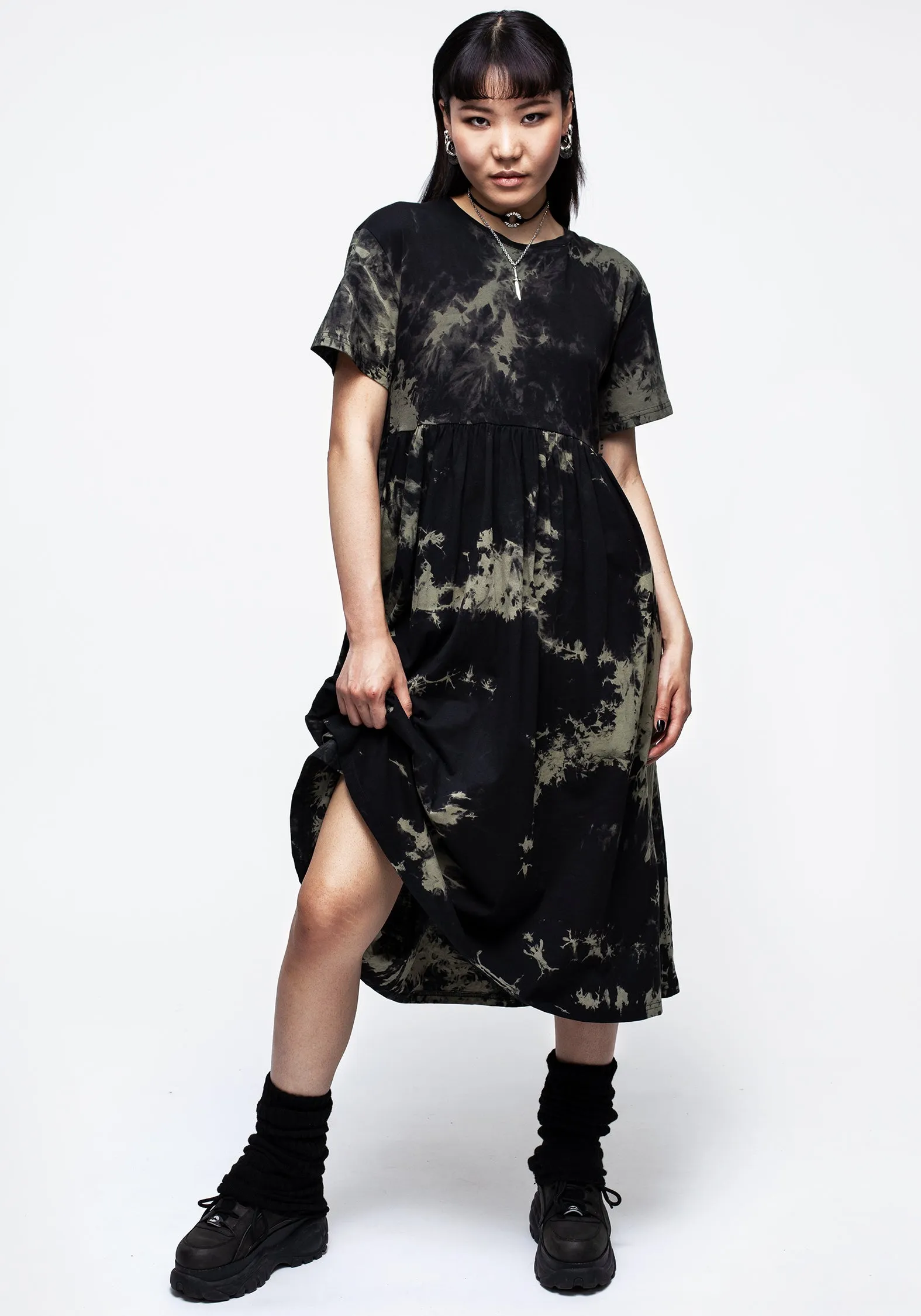 Grievance Tie Dye Midi Dress Chill Base