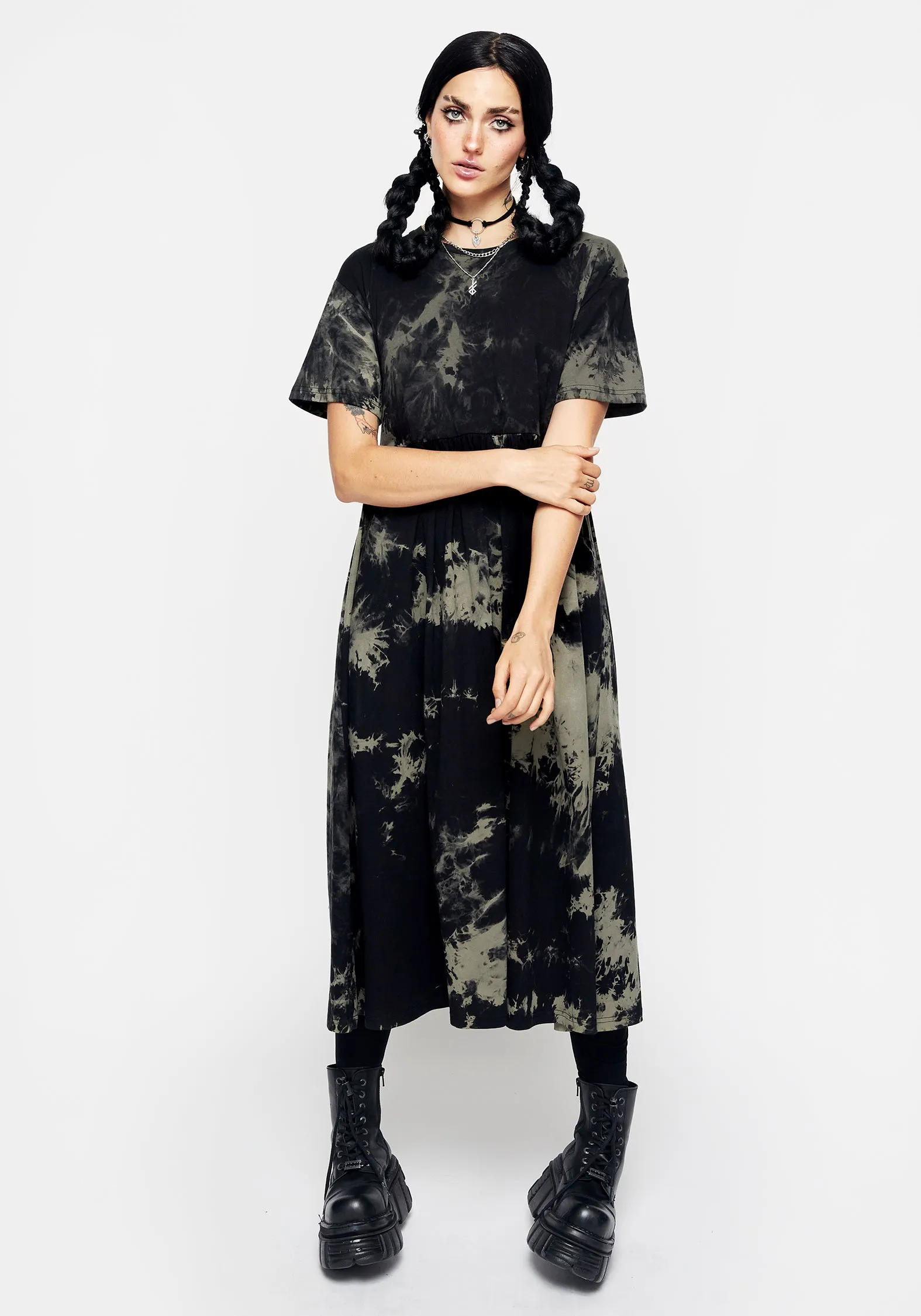 Lightweight Comfort Grievance Tie Dye Midi Dress