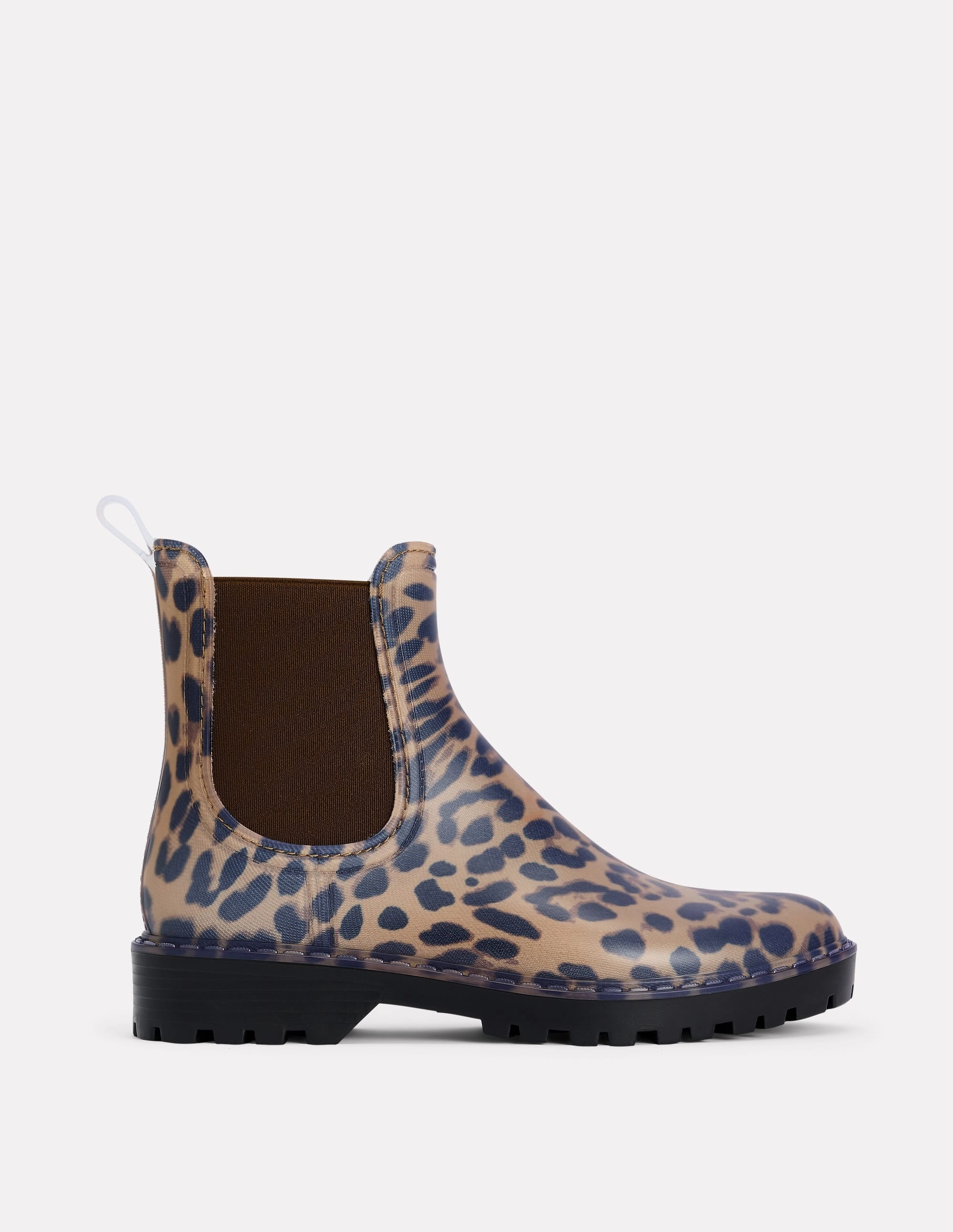 Comfort collar Suede Surface Chelsea Wellie Boots-Leopard