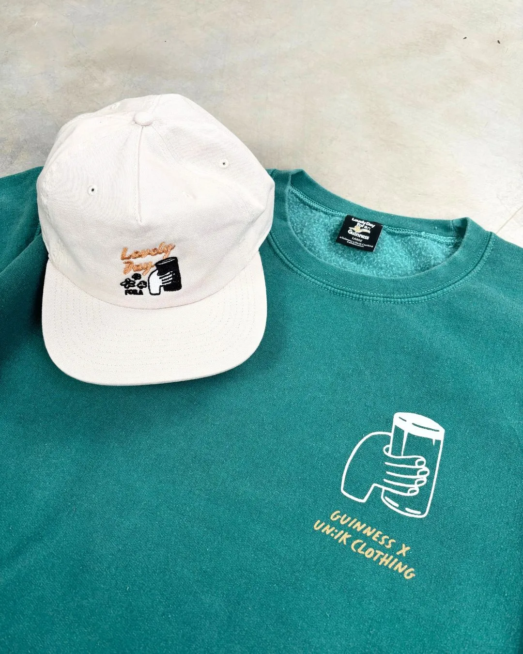 Stylish Knitwear Odor Resistant Knitwear Guinness x UN:IK 'Cheers' Vintage Washed Sweater - Green