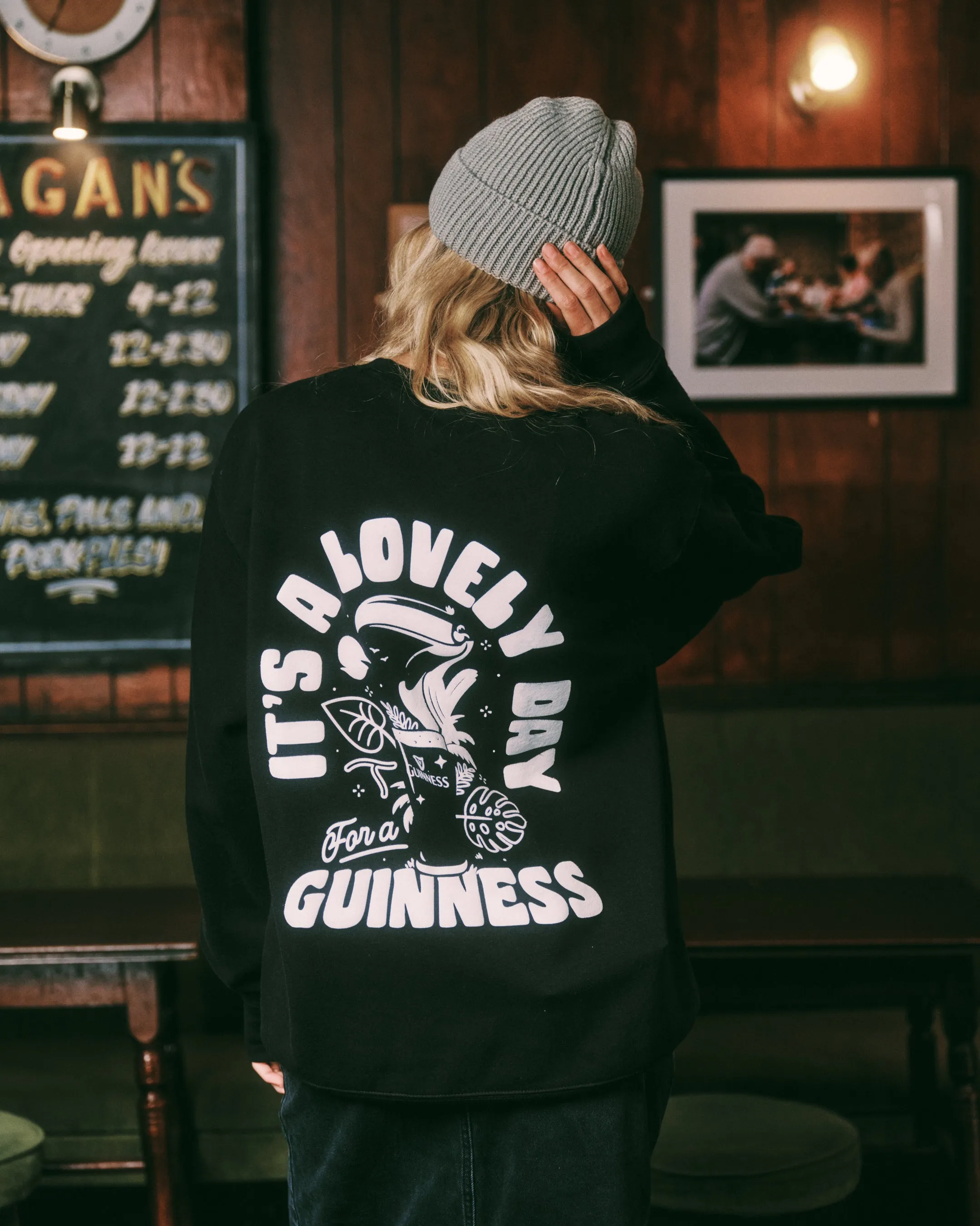 Ultimate Layering Comfort Choice Guinness x UN:IK 'Jungle' Sweater - Black