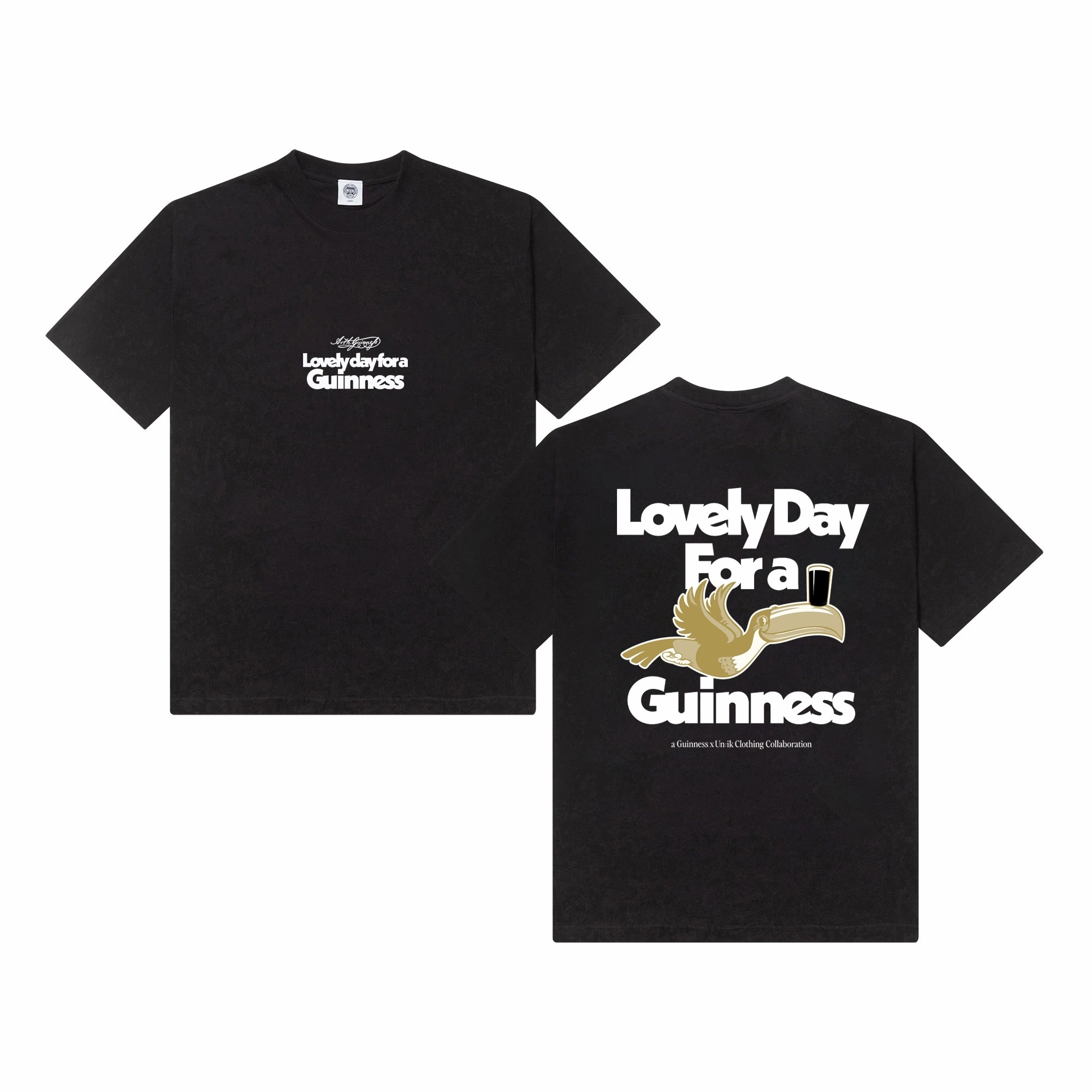 Guinness x UN:IK 'Lovely Day' Tee - Black Quick Release Hem
