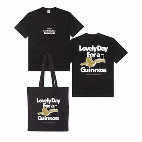 Animal Print Guinness x UN:IK 'Lovely Day' Tee & Tote Bag Bundle - Black